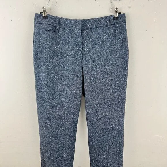 Talbots Newport Blue Tweed Wool Blend Pants Trousers Size 12 34 x 29 - Picture 2 of 6